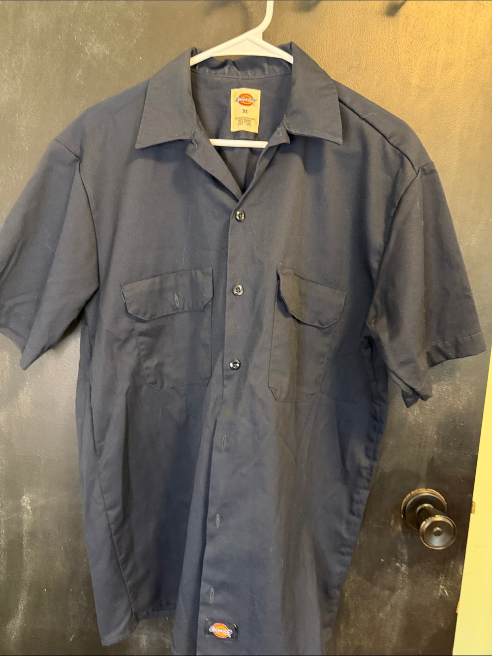 Dickies Men's Gray Short Sleeve Industrial Work Shirt Size Medium
